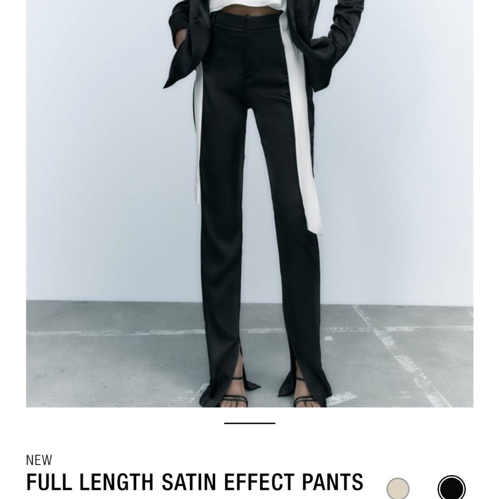 Zara split hem satin pants